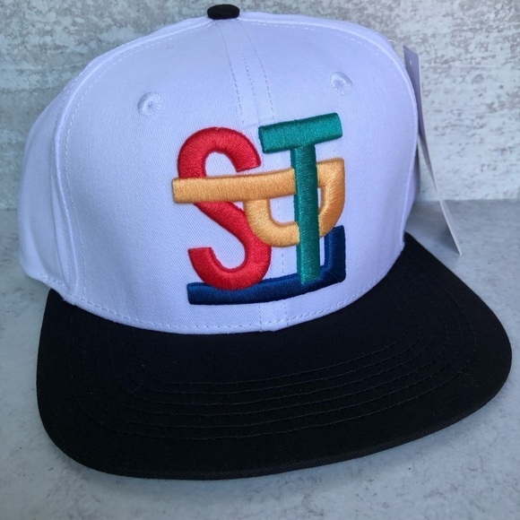 Staple SnapBack Cap White Multicolored Embroidered Hat One Size - Picture 5 of 7